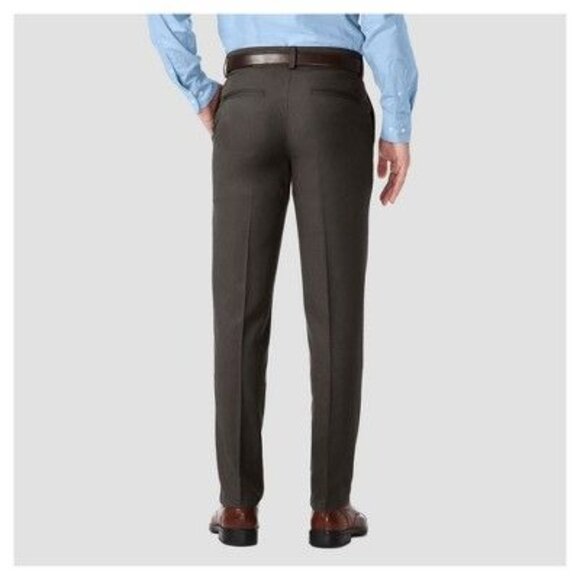 Haggar H26 Mens Performance 4-Way Stretch Slim Fit Trouser Pants Heather Gray 33 - Picture 2 of 7